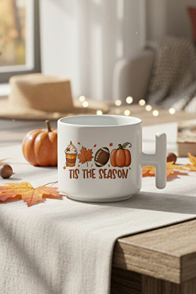 giftkonsept Autumn Themed Coffees No:2 Printed Gift t Handle Latte Cup Mug