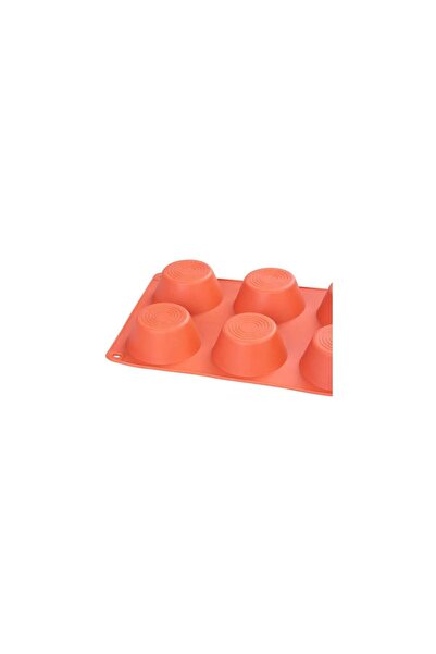 Magic Home Muffin baking mold, 6 molds, silicone, red, 23.7x16x3 cm, MagicHome