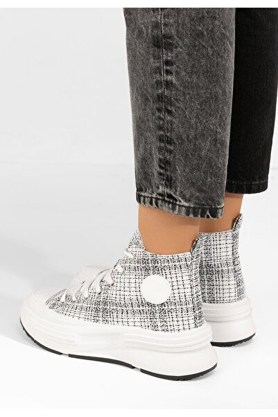 B T Shoes Bílé kotníkové tenisky Candya