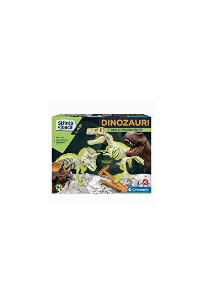 CLEMENTONI DESCOPERA DINOZAURUL T-REX & TRICERAPTOR FLUO STIINTA SI JOACA