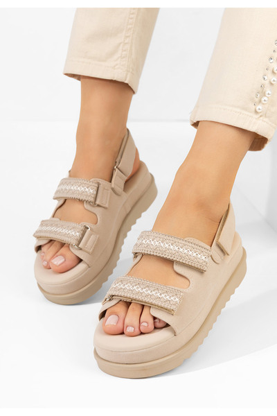 B T Shoes Sandale cu platformă Zazzy bej