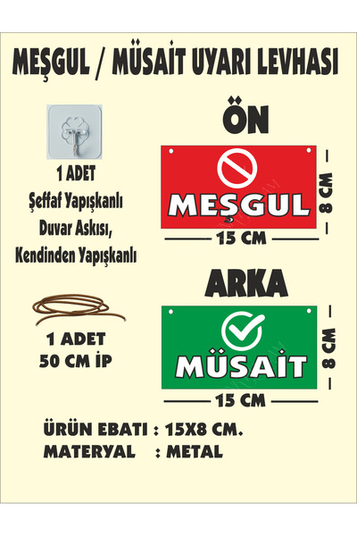 sıradışıhediyem METAL Müsait-meşgul Tabelası uyarı levhası Yönlendirme Levhas...