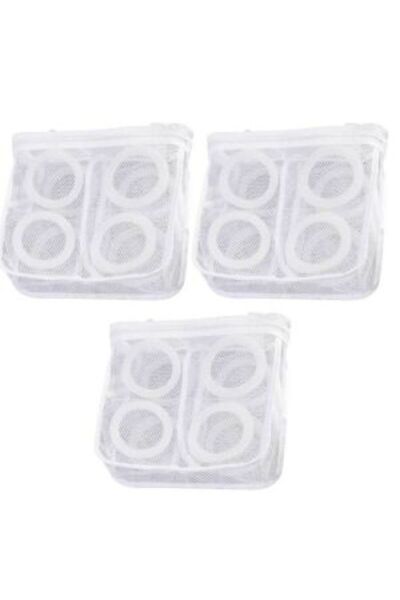 Mercaton Set 3 Saculets for Washing and Drying Shoes and Small Clothes, Polyester, 28 x 27 cm, White