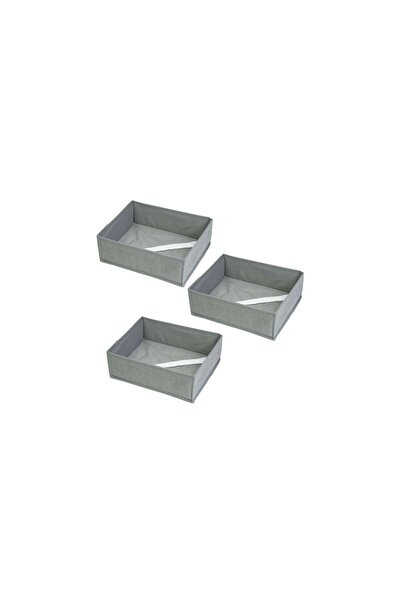Mercaton Set 3-Piece Foldable Storage Box with Rigid Sidewalls, Max. 4kg, 30 x 26 x 11 cm