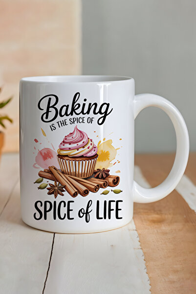 giftkonsept Baking Is the Spice of Love Printed Gift Mug