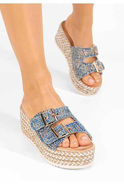 B T Shoes Sandale cu platformă Marget albastre