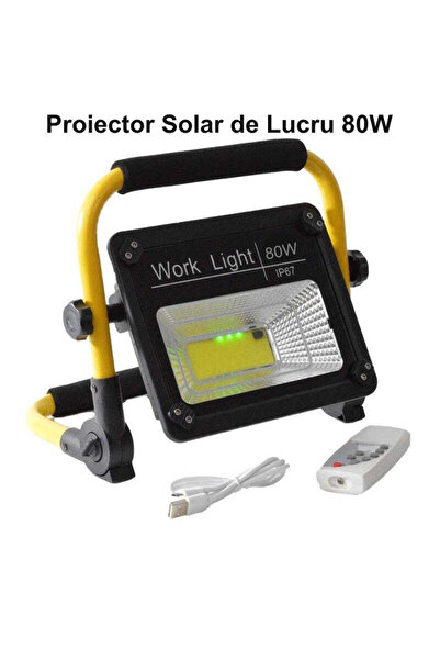 VTM Proiector Solar 80W IP67 cu Suport - Iluminare Versatilă