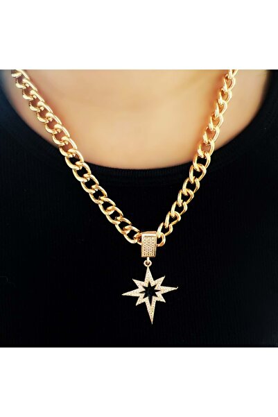 ACAR TAKI قلادة بولار ستار من السلسلة الخاصة 42+8 سم - لون ذهبي ACR6287