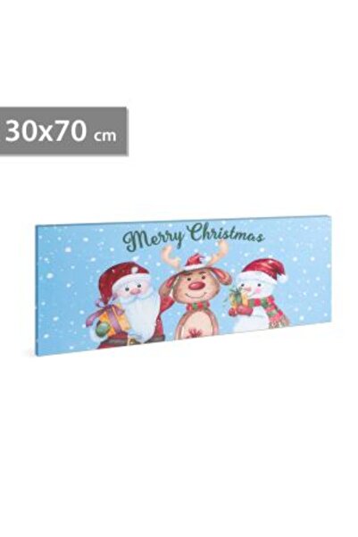 Mercaton Tablou de Crăciun – LED – cu agățat, 2 baterii AA – 70 x 30 cm