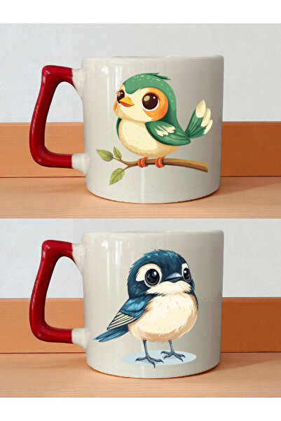 lili hediyelik طقم أكواب مكون من قطعتين مطبوع عليه طائر لطيف - هدية للرجال في...