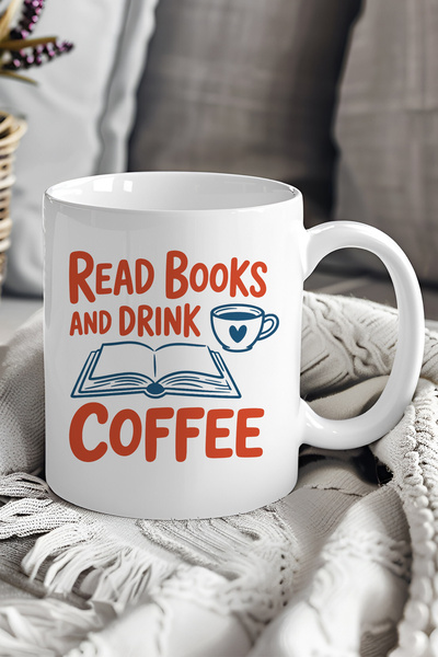 giftkonsept Read Books and Coffee No:2 Printed Gift Mug