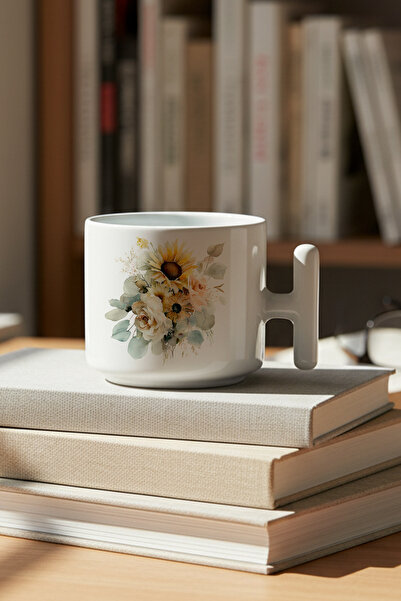 giftkonsept Sunflowers Autumn Theme No:4 Printed Gift T-Handle Latte Cup Mug