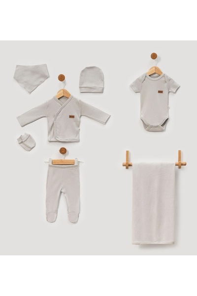 MİLAYS LİFE HOME COLLECTİON 7-Piece Zibin Set with Snap-On Bodysuit for Babies 0-3 Months