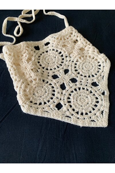 Honeybeeatelier Honeybee Ateli̇er Vintage Knitted Motif Bandana