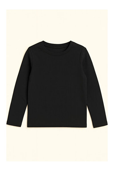 kidstalya Black Plain Long Sleeve Children's Bodysuit