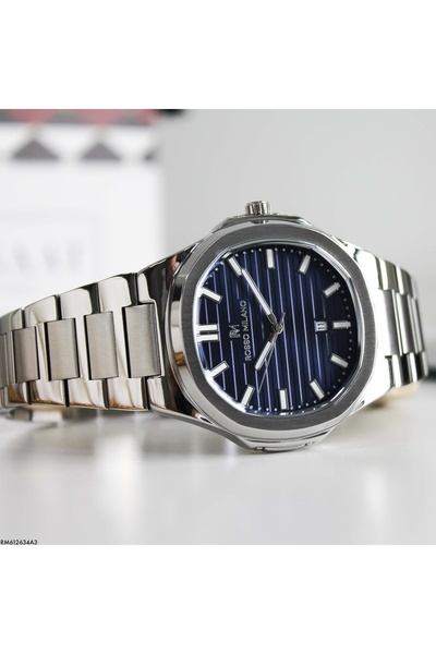 Store Patek Model Silver with Navy Blue Box Guaranteed Steel Men's Watch