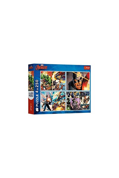 Trefl PUZZLE 4X250 AVENGERS MARVEL ZILE EROICE