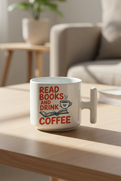 giftkonsept كوب قهوة لاتيه مطبوع عليه عبارة 'قراء الكتب والقهوة' مع مقبض، هدي...