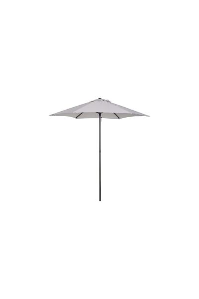 Mercaton Garden/balcony/terrace umbrella, semi-round, with crank, aluminum pole, gray, 196 cm