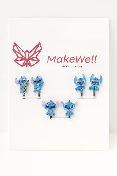 MakeWell Clip-On Lillo Stitch Tom and Jerry Design Non-Pierced Earrings Set for Non-Pierced Ears