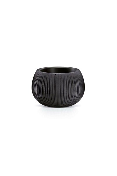 Mercaton Ghiveci Rotund pentru Flori, Material Rasina si PP, Rezistent UV, 24 x 16 cm, Negru