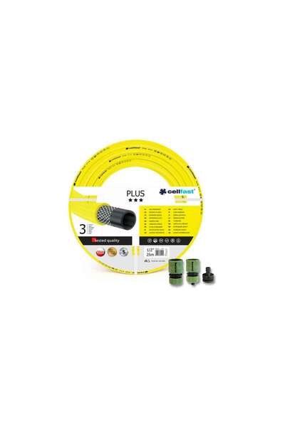 Cellfast Furtun de grădină, 3 straturi, cadou: 2 conectori, 1 adaptor, 1/2", ...