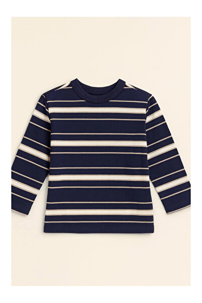 kidstalya بدلة جسم للأطفال مخططة باللون الأزرق الداكن للجنسين