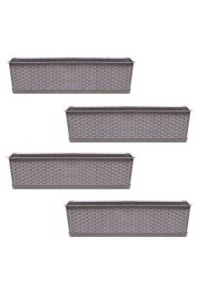 Mercaton Set 4 jardiniere decorative, cafeniu, 68.5×17.3×15 cm, Ratolla Case P