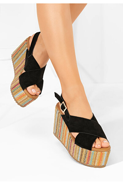 B T Shoes Sandale cu platformă Dewina negre