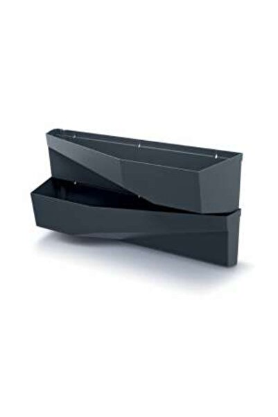 Prosperplast Decorative flower pots, modular, Cascade Garden Wall, anthracite, set of 2, 78x19x35 cm