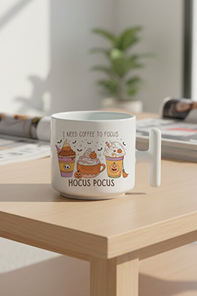 giftkonsept كوب قهوة لاتيه مطبوع عليه هدية رقم 9 بتصميم خريفي مع مقبض