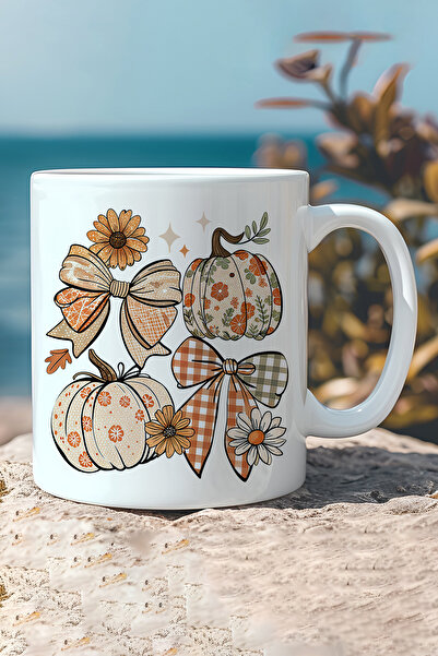 giftkonsept Autumn Theme Pumpkin Couqette Printed Gift Mug