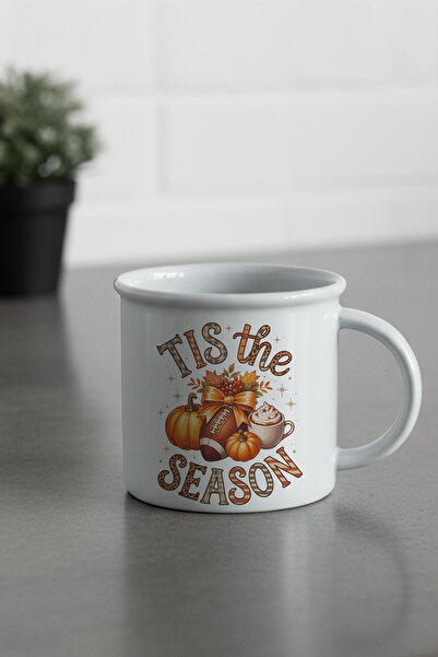 giftkonsept كوب سيراميك عتيق الطراز بتصميم مطبوع بمظهر المينا 'إنه موسم'
