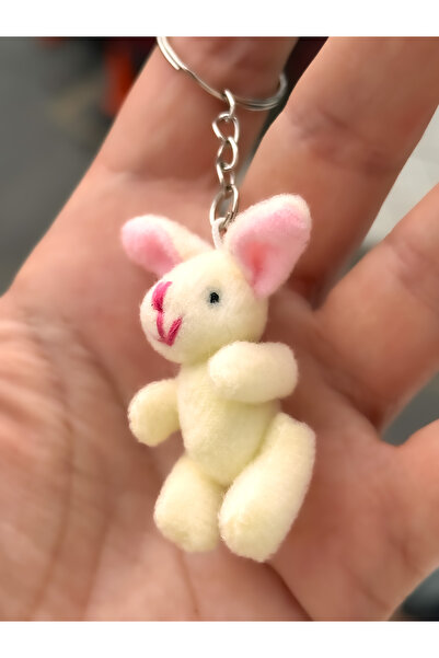 Bonicce Rabbit Figurine (Movable Head; Arms and Legs Move) Mini Plush Keychain, School Bag Ornament