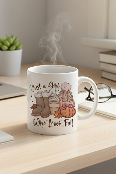 giftkonsept Just a Girl Who Loves Fall No:2 Printed Gift Mug