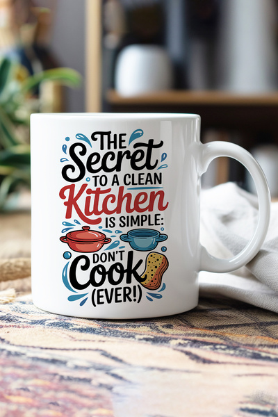 giftkonsept The Secret to a Clean Kitchen Printed Gift Mug