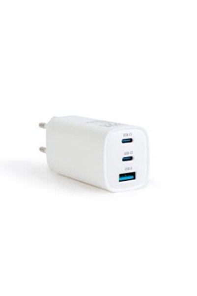 DELIGHT Phone/Laptop Charger USB + USB Type-C PD45W with Fast Charging White