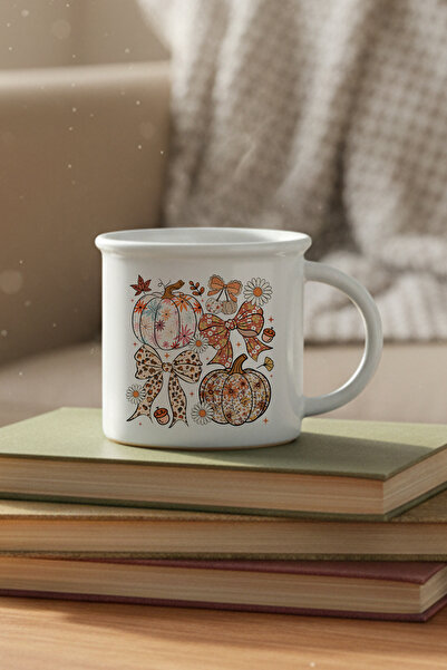 giftkonsept كوب سيراميك عتيق بمظهر المينا المطبوع عليه تصميم اليقطين رقم 2 بط...