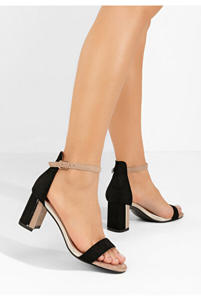 B T Shoes Πέδιλα με χοντρο τακουνι Lucynda Μαύρα