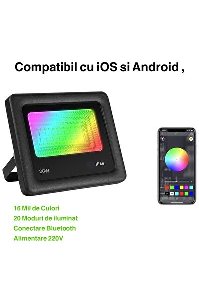 VTM Proiector Smart LED RGBCW 20W cu Bluetooth și Aplicație