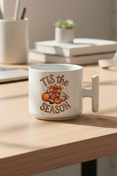 giftkonsept Tis the Season Printed Gift t Handle Latte Cup Mug