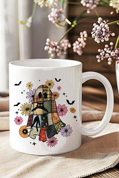 giftkonsept Ghost and Cute Cat Printed Gift Mug