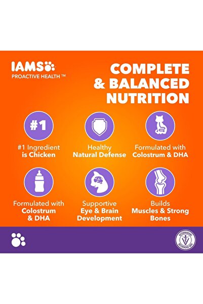 Iams Cat Food, Cat Dry Food for Mother and Kitten 1Kg, Cat Food Proactive Health, Complete and Balan
