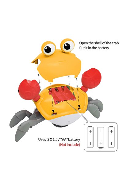 Brother Toys Emeklemeye Ve Yürümeye Yardımcı Çarpma Sensörlü Sağa Ve Sola Hareket Eden Oyuncak Pilli Yengeç