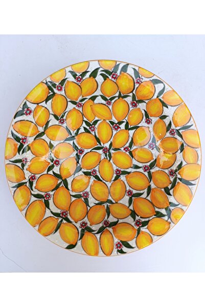 shop Handmade Lemon Patterned 29 cm Ceramic Serving Bowl