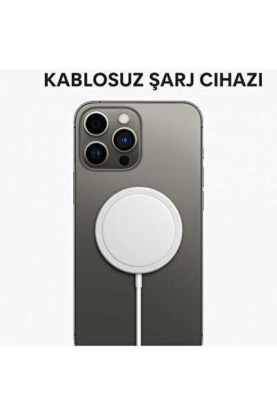 aheaks MagSafe Manyetik Kablosuz Şarj Cihazı | iPhone 12-17 Pro Max Uyumlu 15W Şarj Aleti