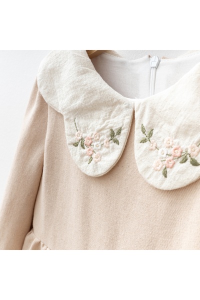 My Lusa baby wear Baby Girl Dress with Collar Embroidery Detail