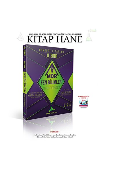paraf yayınları 2025-2026 8. Sınıf Konsept Kitaplar Mor Fen Bilimleri Soru Kü...