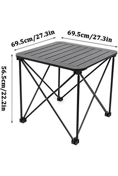 Cady One Portable Outdoor Picnic Table with Aluminum Alloy Top, Foldable with Storage Bag 69.5*56.5cm