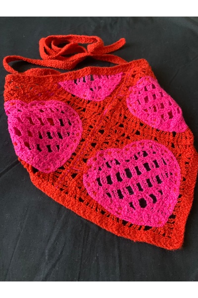 Honeybeeatelier Honeybee Ateli̇er Vintage Motif Knitted Bandana